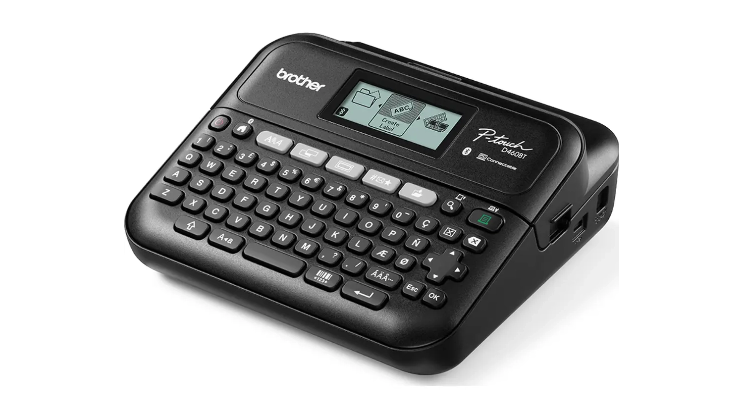 Tiskárna štítků Brother PT-D460BTVP boční pohled