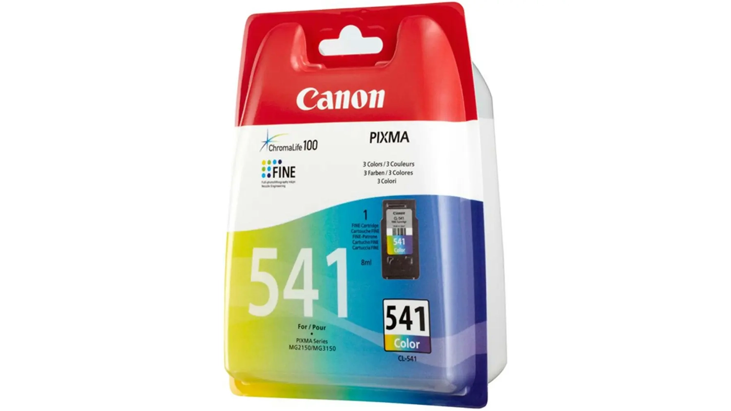 Atramentov&aacute; n&aacute;plň Canon CL-541 farebn&aacute; origin&aacute;lna na bielom pozad&iacute;