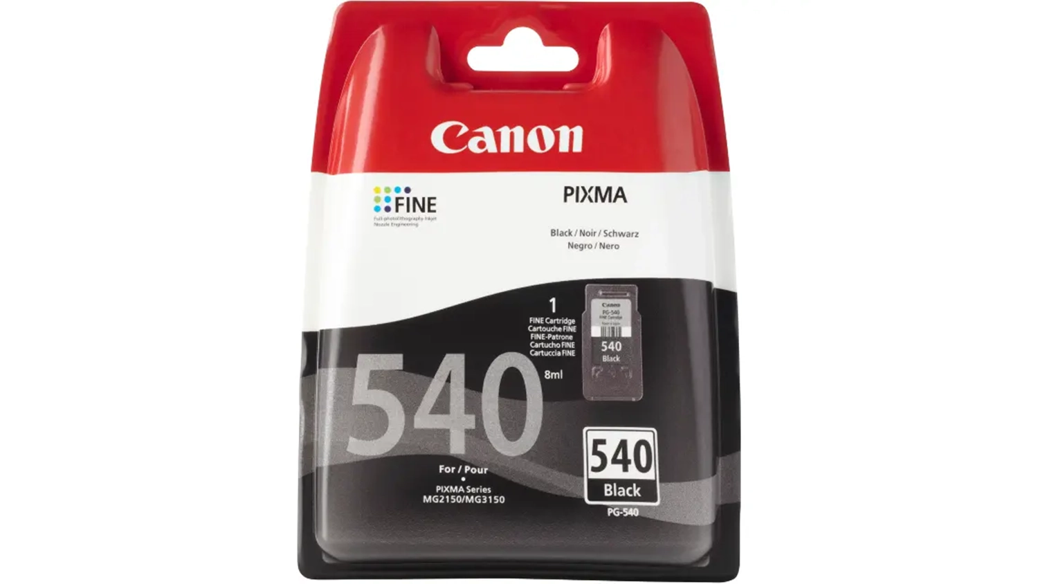 Origin&aacute;lna atramentov&aacute; n&aacute;plň Canon PG-540 čierna na bielom pozad&iacute;