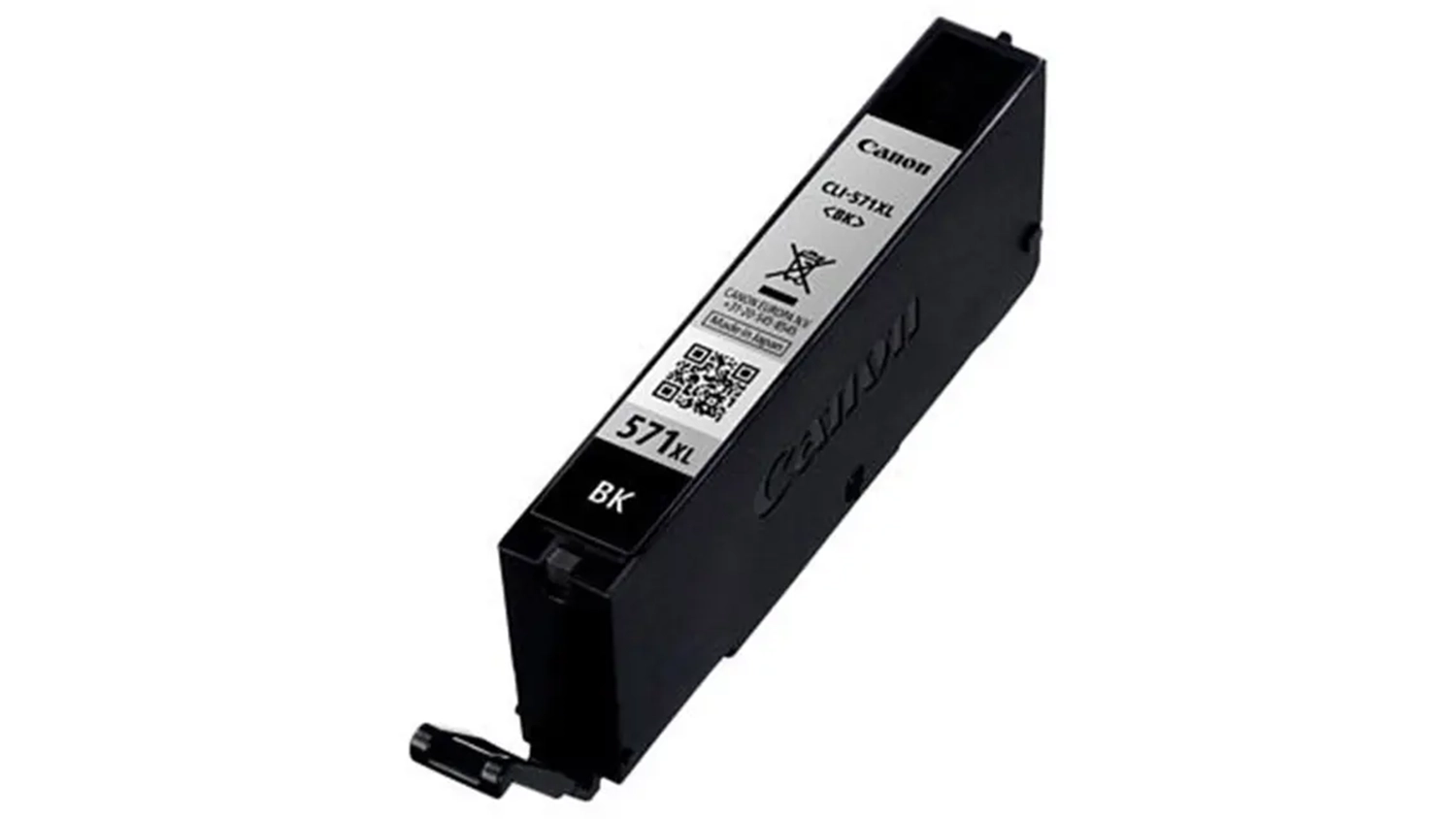 Origin&aacute;ln&iacute; inkoustov&aacute; n&aacute;plň Canon CLI-571XL Black v origin&aacute;ln&iacute;m balen&iacute; na b&iacute;l&eacute;m pozad&iacute;