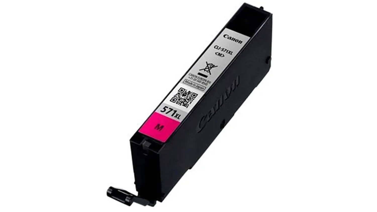 Origin&aacute;ln&iacute; inkoustov&aacute; n&aacute;plň Canon CLI-571XL Magenta 0333C001 v origin&aacute;ln&iacute;m balen&iacute; na b&iacute;l&eacute;m pozad&iacute;