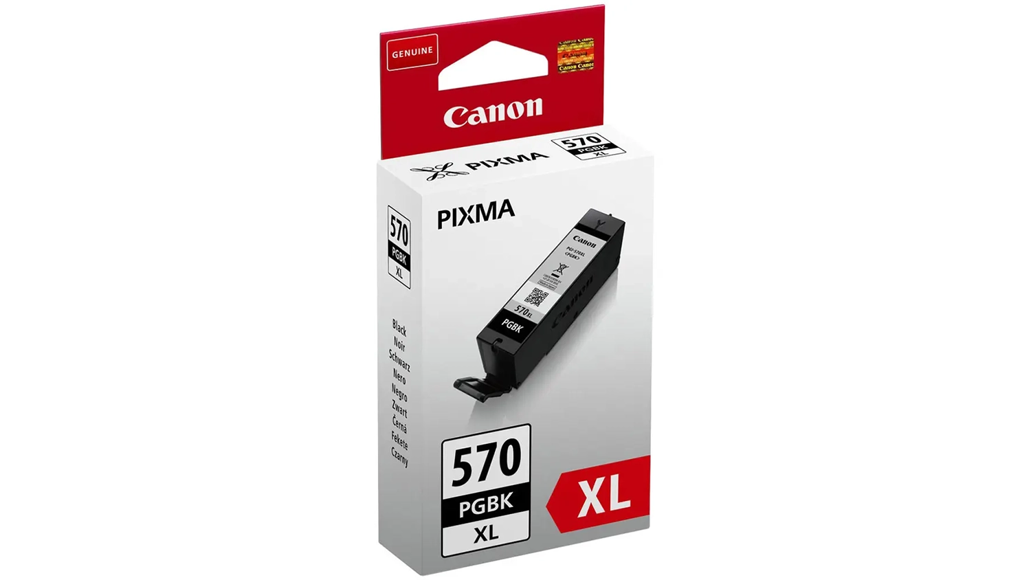 Originálna atramentová náplň Canon PGI-570PGBK XL 0318C001 v originálnom balení na bielom pozadí