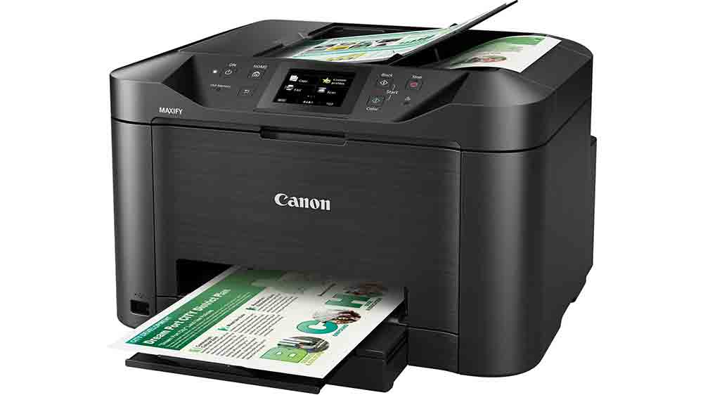 Inkoustová tiskárna Canon MAXIFY MB5150 na pracovním stole v knihovně_04