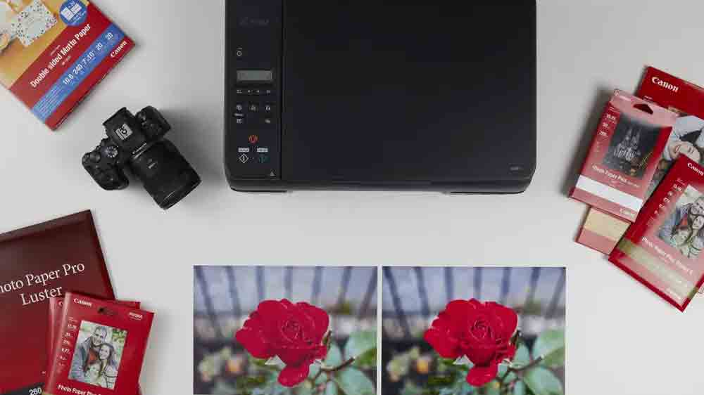Inkoustov&aacute; tisk&aacute;rna Canon PIXMA G640 MegaTank se fotoapar&aacute;tem a sadou na tisk fotek_03