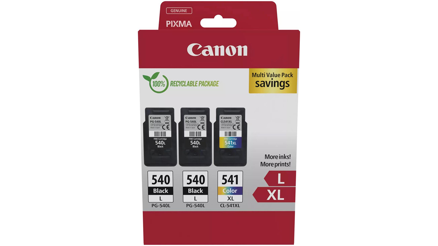Inkoustov&eacute; n&aacute;plně Canon PG-540L x2/CL-541XL black/color Multipack