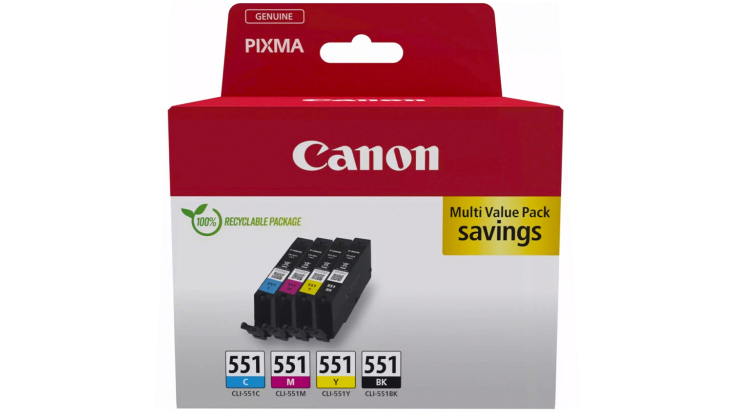 Inkoustové náplně Canon CLI-551 BK/C/M/Y Multipack
