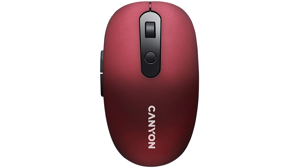 Myš Canyon MW-9 2 in 1 Wireless červená s detailem na programovatelná tlačítka a přepínač DPI pro rychlou změnu citlivosti