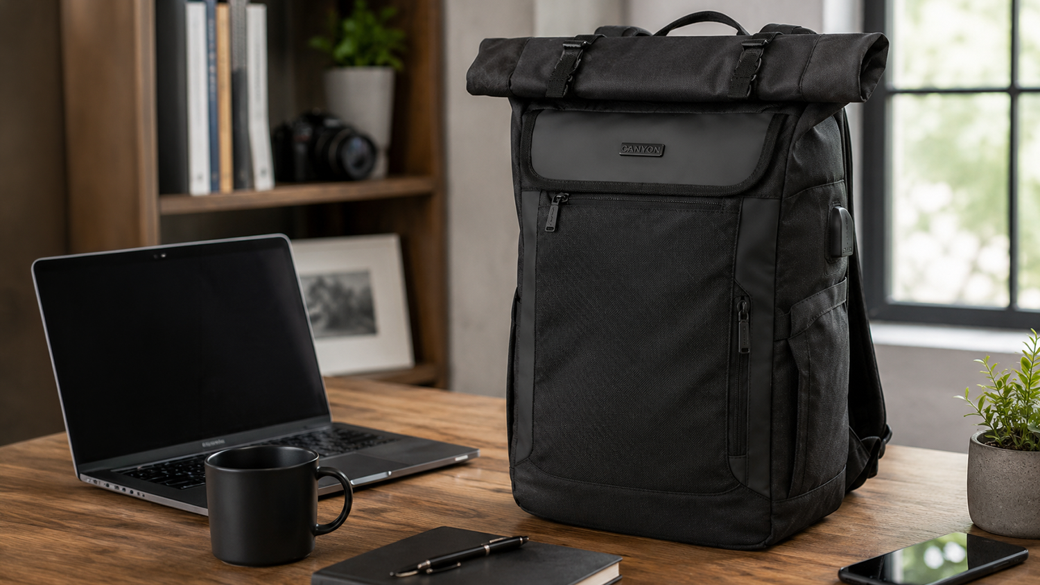 Batoh pro notebook Canyon BPRT-7 17,3 na pracovn&iacute;m stole