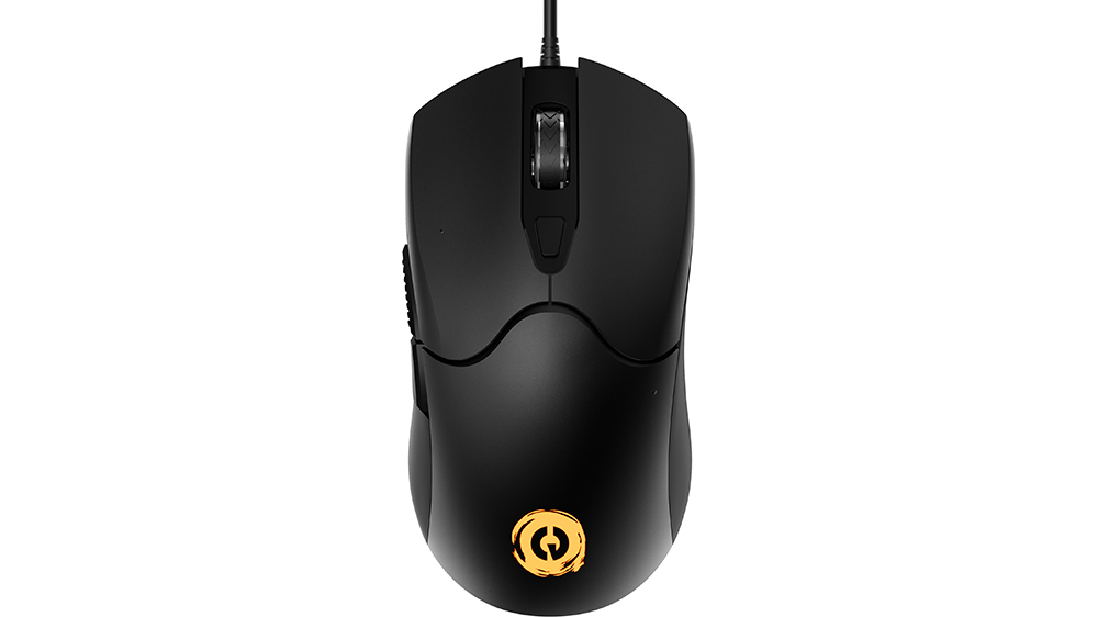 Gaming mouse Canyon Accepter GM-211 na b&iacute;l&eacute;m pozad&iacute; zobrazuj&iacute;c&iacute; ergonomick&yacute; design a tlač&iacute;tka