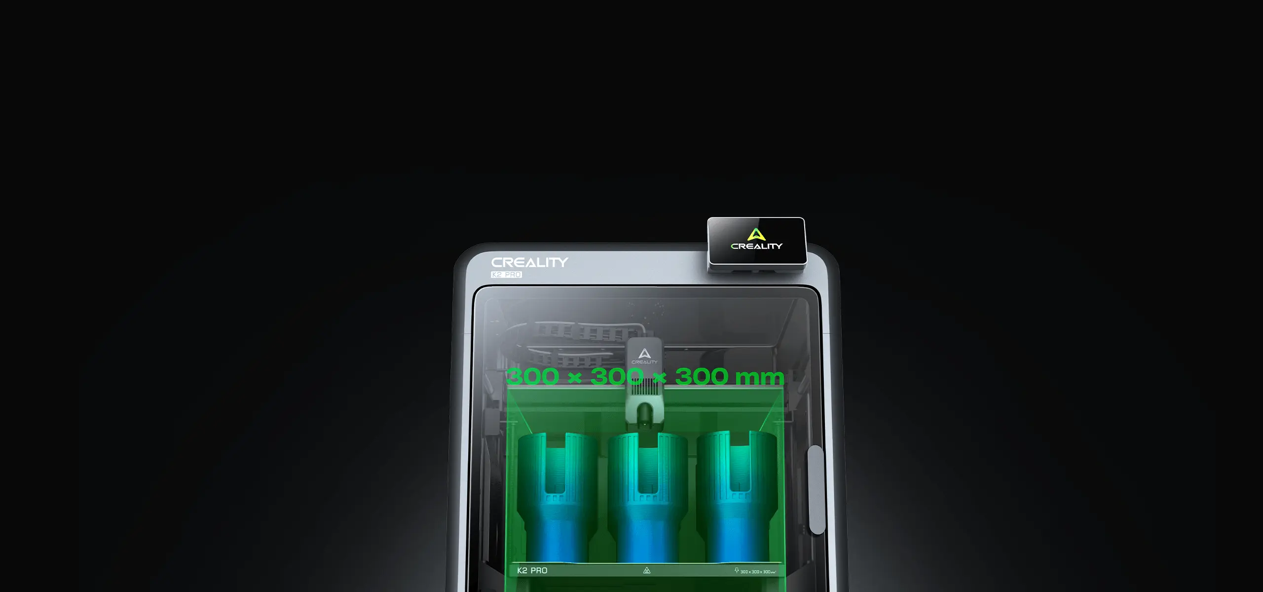3D tlačiareň Creality K2 Pro Combo s vizualizáciou tlačovej plochy
