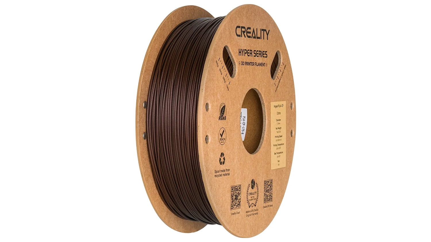 Cievka filamentu Creality Hyper PLA-CF Ochre &ndash; pohľad zpredu