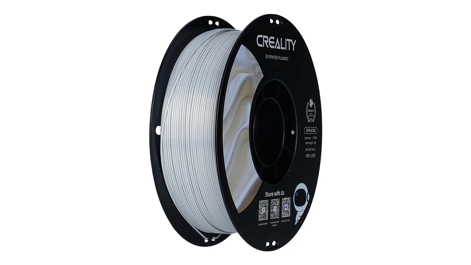 Filament Creality Silk Silver &ndash; pohľad zpredu
