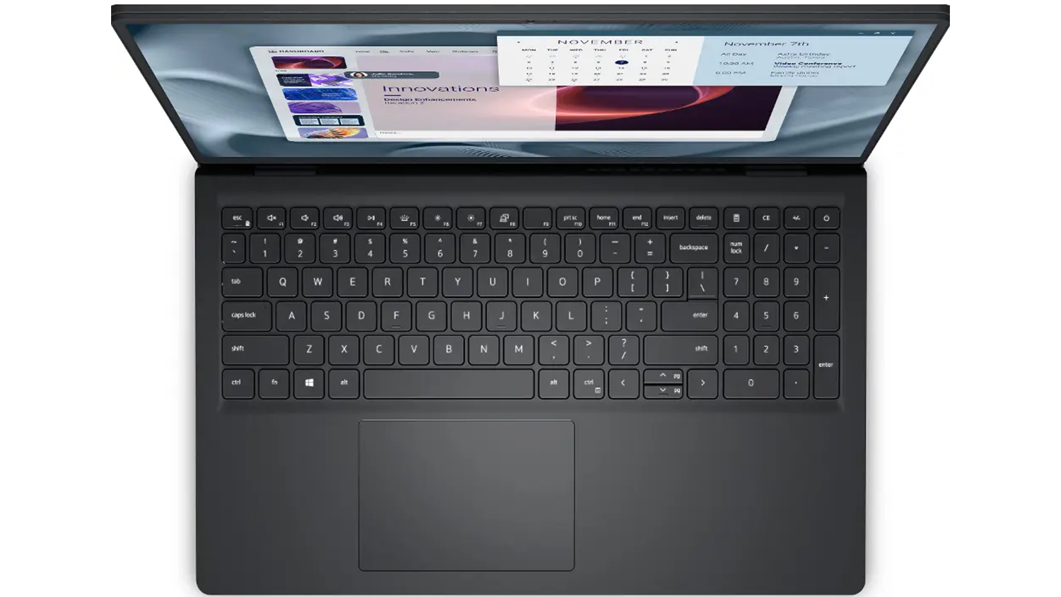 Notebook Dell Pro 15 Essential PV15250, pohled na klávesnici