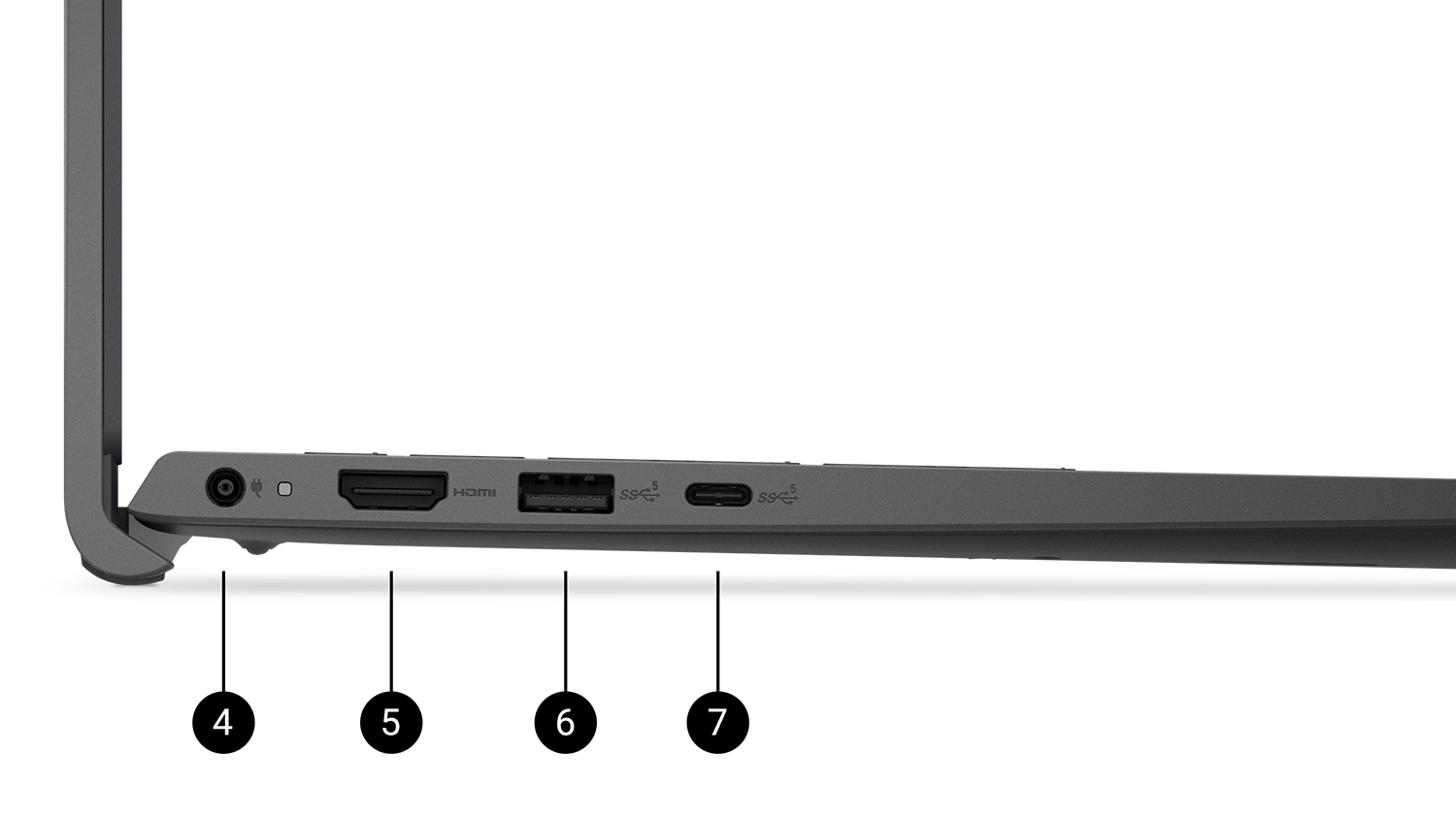Porty notebooku Dell Pro 15 Essential PV15250