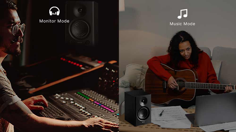 Reproduktory Edifier MR4 2.0, černé, dva režimy monitorovací a hudební_03