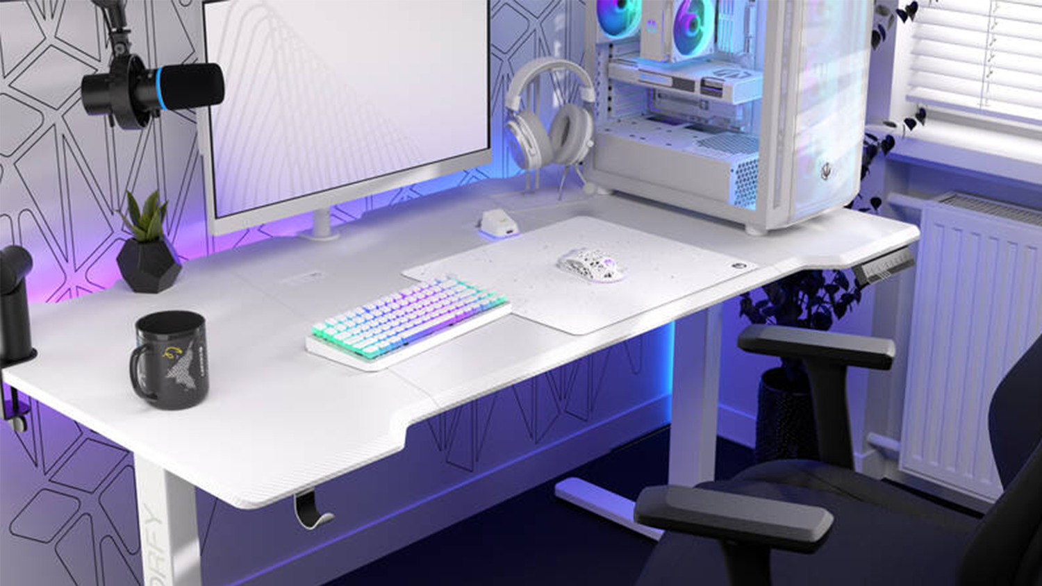 Podložka pod my&scaron; Endorfy Stoneflow White L EY6B017 na hern&iacute;m stole