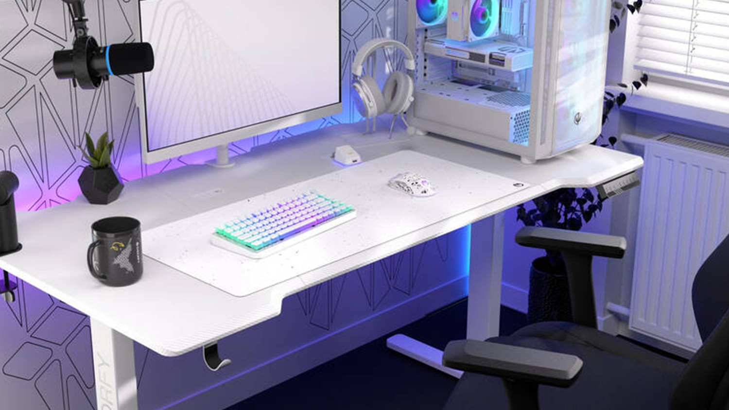 Podložka pod my&scaron; Endorfy Stoneflow White XXL EY6B018 na hern&iacute;m stole