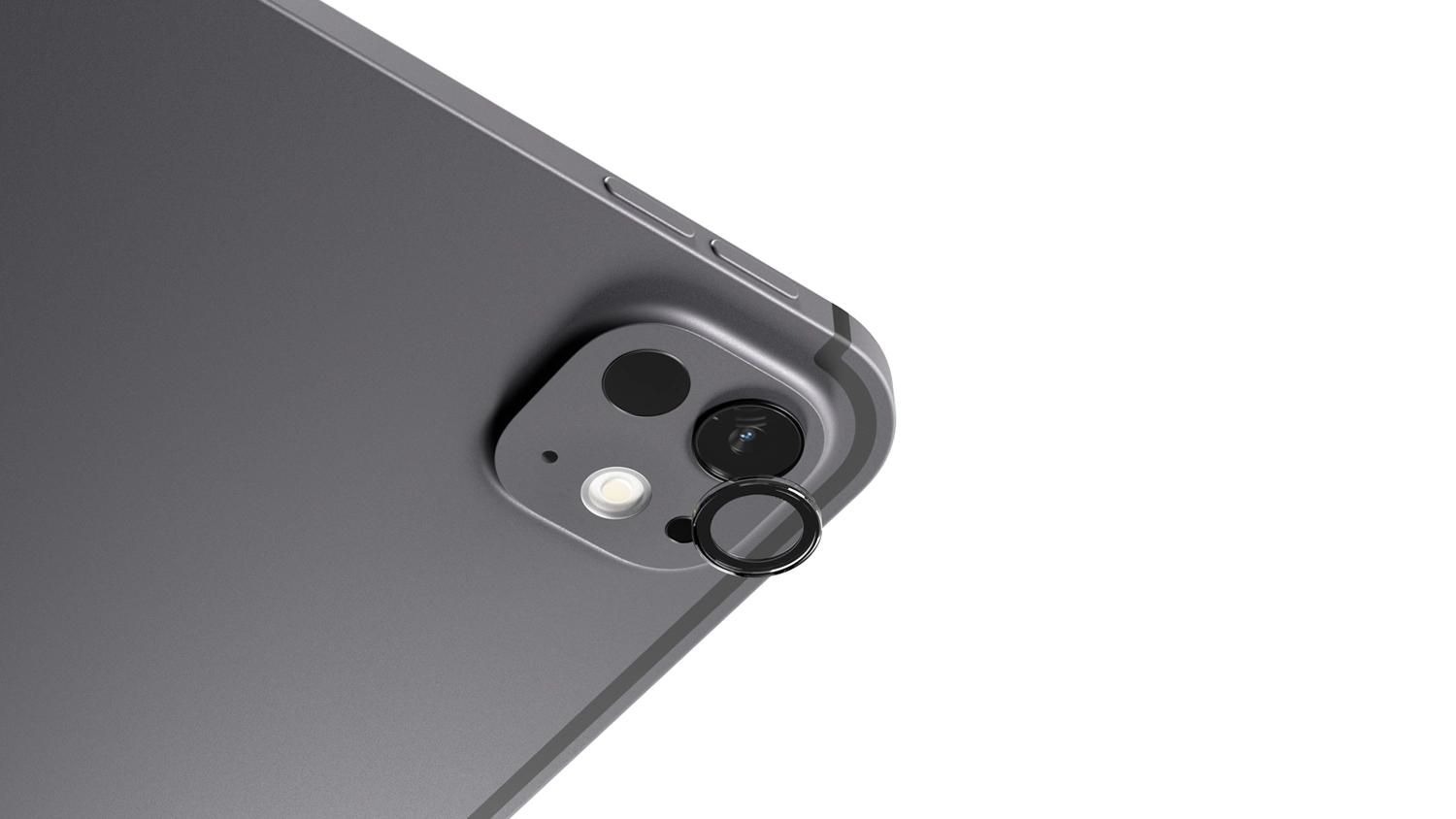 Ochranné sklo na čočky Epico znázorněné na jiném modelu iPadu