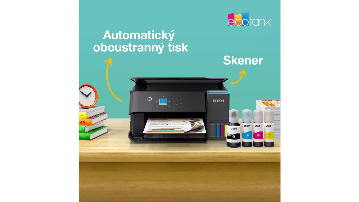 Tiskárna EPSON EcoTank L4360 na stole