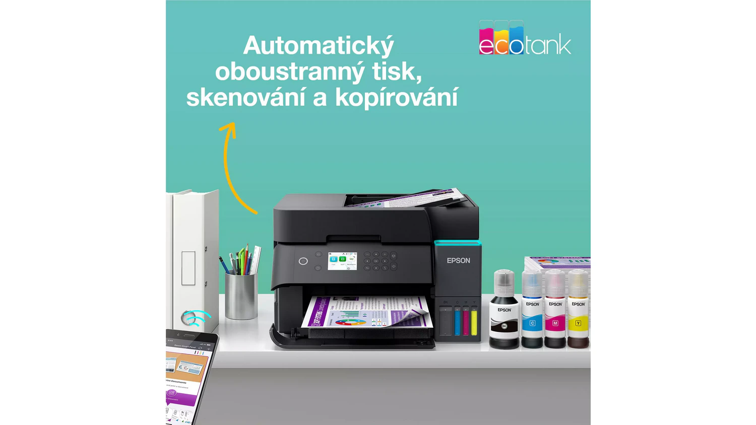 Tiskárna EPSON EcoTank L6390 na stole