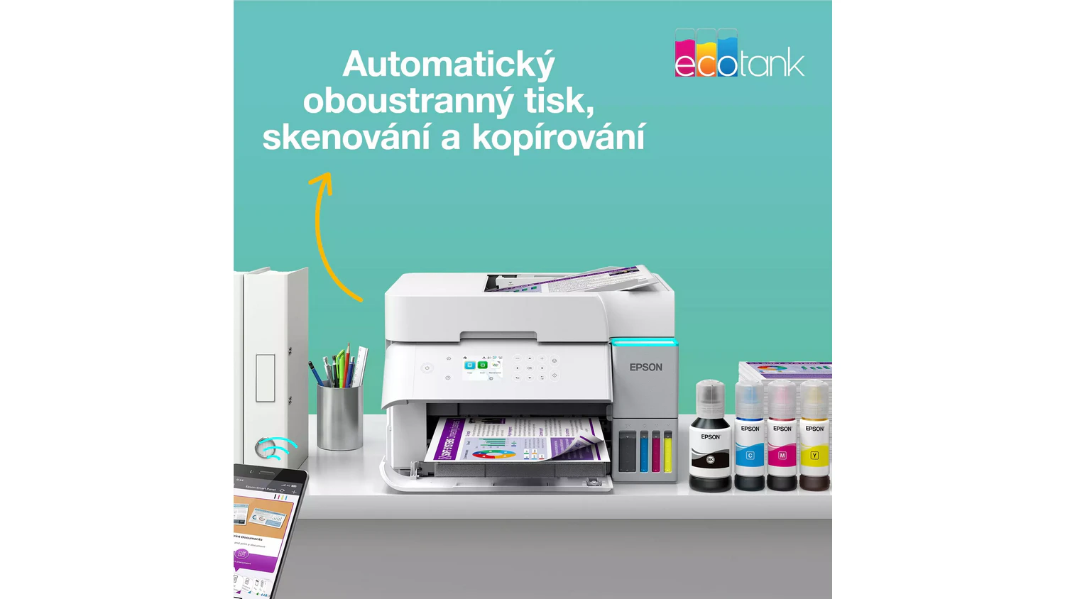 Tiskárna EPSON EcoTank L6390 na stole