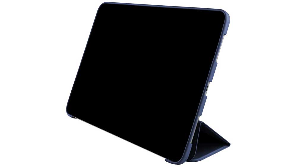 Pouzdro na tablet FIXED Padcover pro Apple iPad Air (2020/2022/2024) modré v poloze stojánek_03
