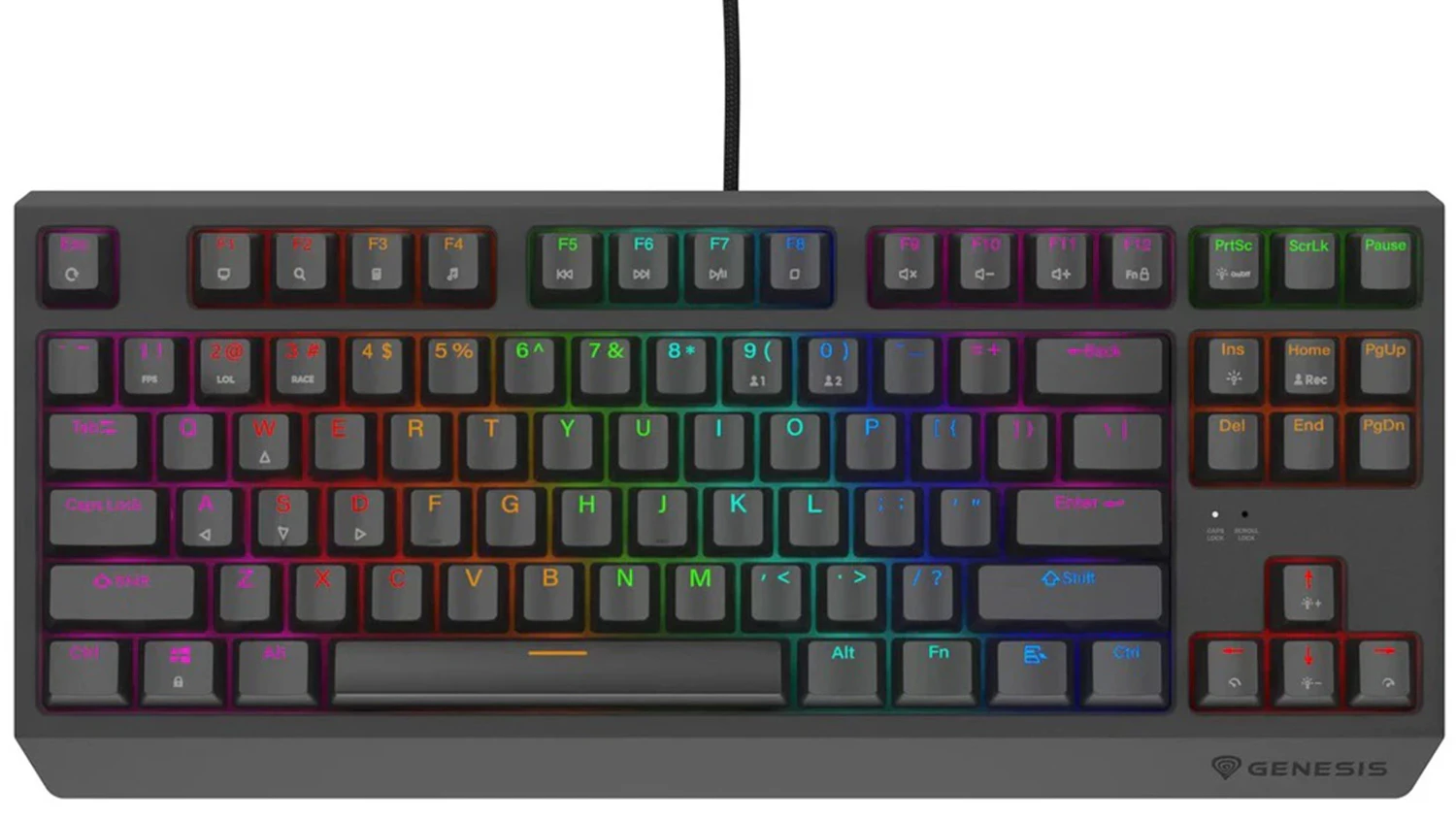 Herní klávesnice Genesis THOR 230Lite US black horní pohled