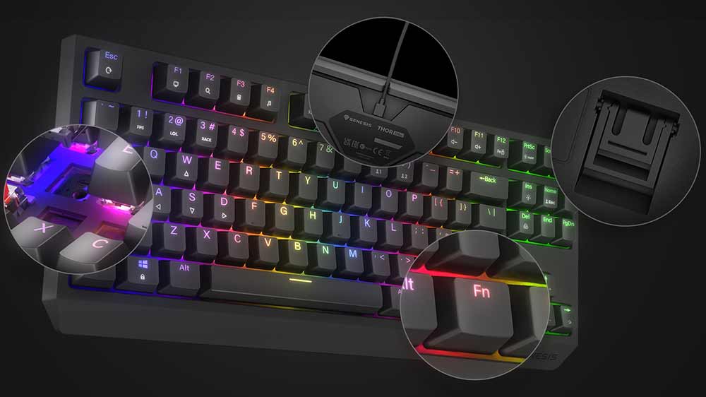 Detaily herní klávesnice Genesis Thor 230_03