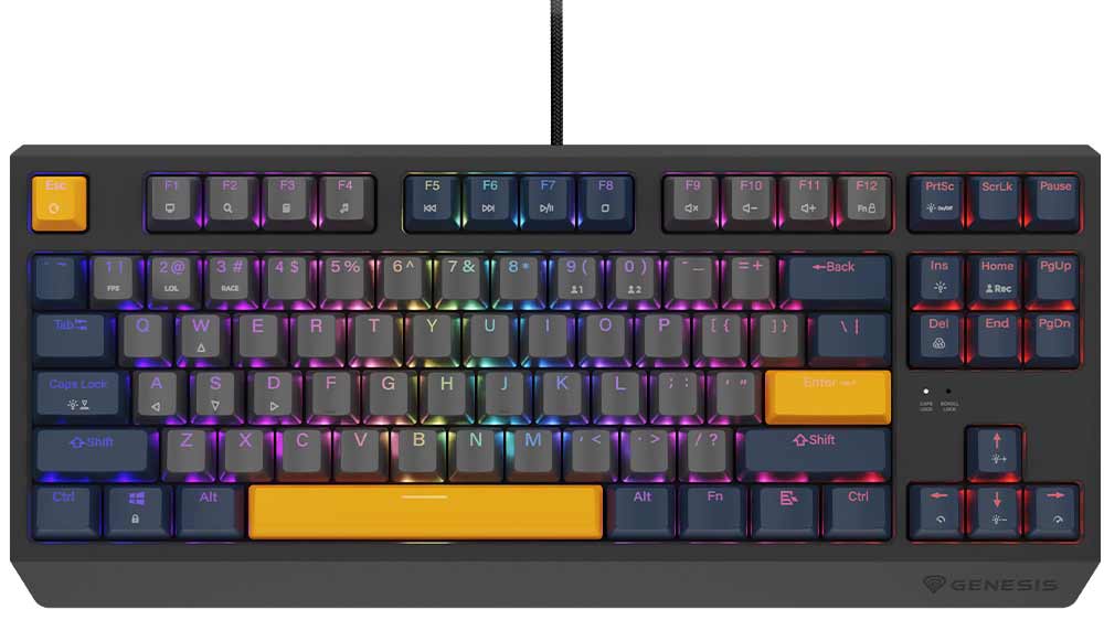 Mechanická klávesnice Genesis Thor 230 Blue Negative, US_01