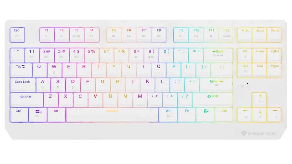 Bezdrátová herní klávesnice GENESIS Thor 230 Wireless, Red/White US_01