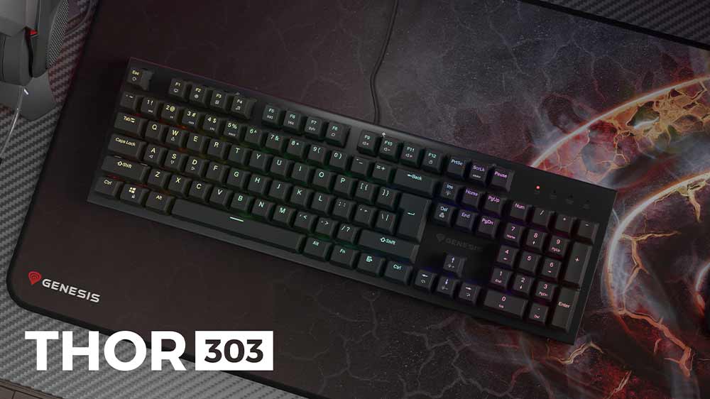 Klávesnice Genesis Thor 303 na podložce s myší_02