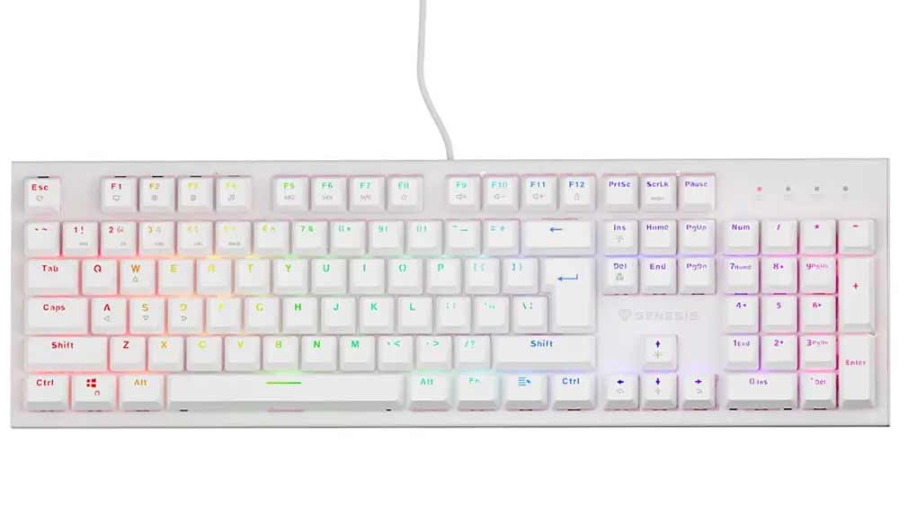 Mechanická herní klávesnice Genesis Thor 303, PEACH/WHITEE US_01