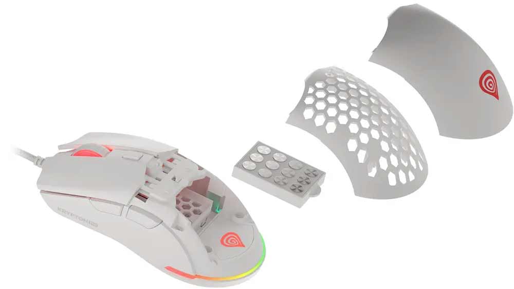 Rozdělaná herní myš GENESIS Krypton 750 a 2 výměnné panely_04