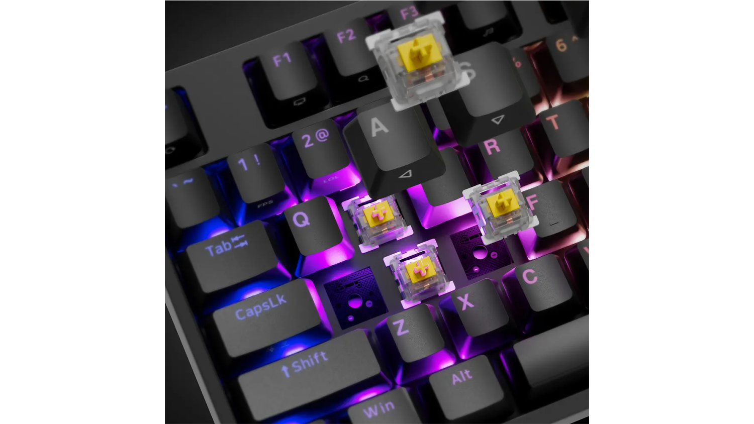Spínače Gateron Yellow Pro v klávesnici Genesis THOR 404 RGB