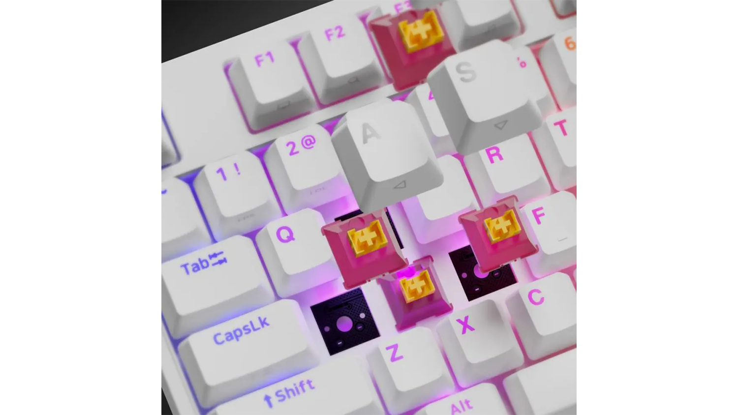 Spínače Outemu Peach Silent v klávesnici Genesis THOR 404 RGB