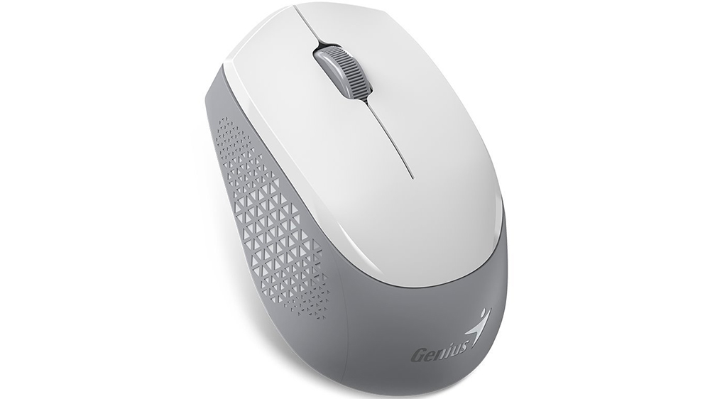 Myš Genius NX-8000S BT White-Gray demonstrující přesné sledování pohybu na různých površích