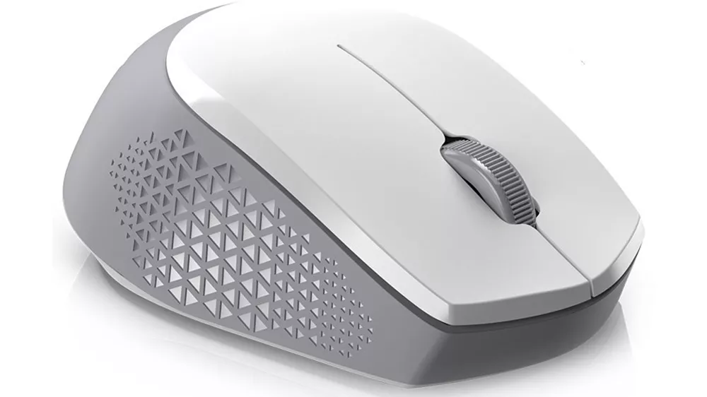 Myš Genius NX-8000S BT White-Gray pri prepínaní medzi tromi rôznymi zariadeniami jedným tlačidlom