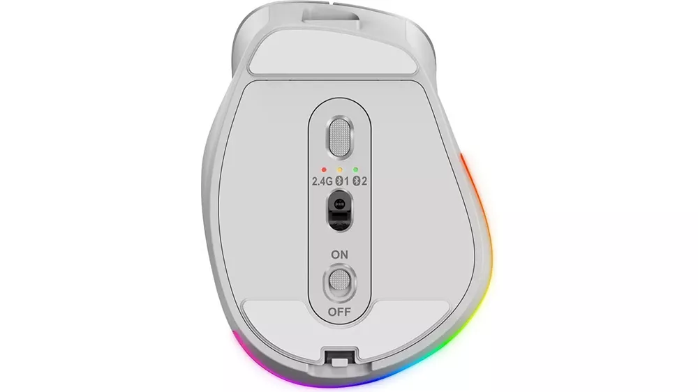 Myš Genius Ergo 9000S Pro Light Blue s detailom na programovateľné tlačidlá a možnosti prispôsobenia DPI