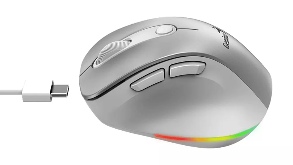 Myš Genius Ergo 9000S Pro demonštrujúca presnosť optického senzora s vysokým rozlíšením a ergonomický tvar pre pohodlné používanie
