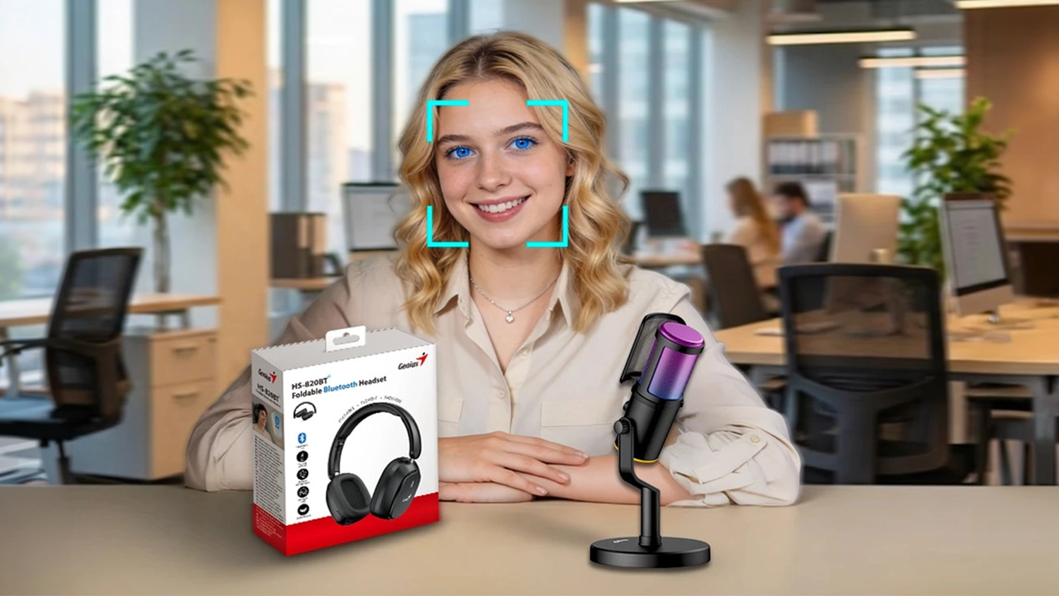 Ukázka funkce automatického ostření kamery Genius FaceCam 3000AF