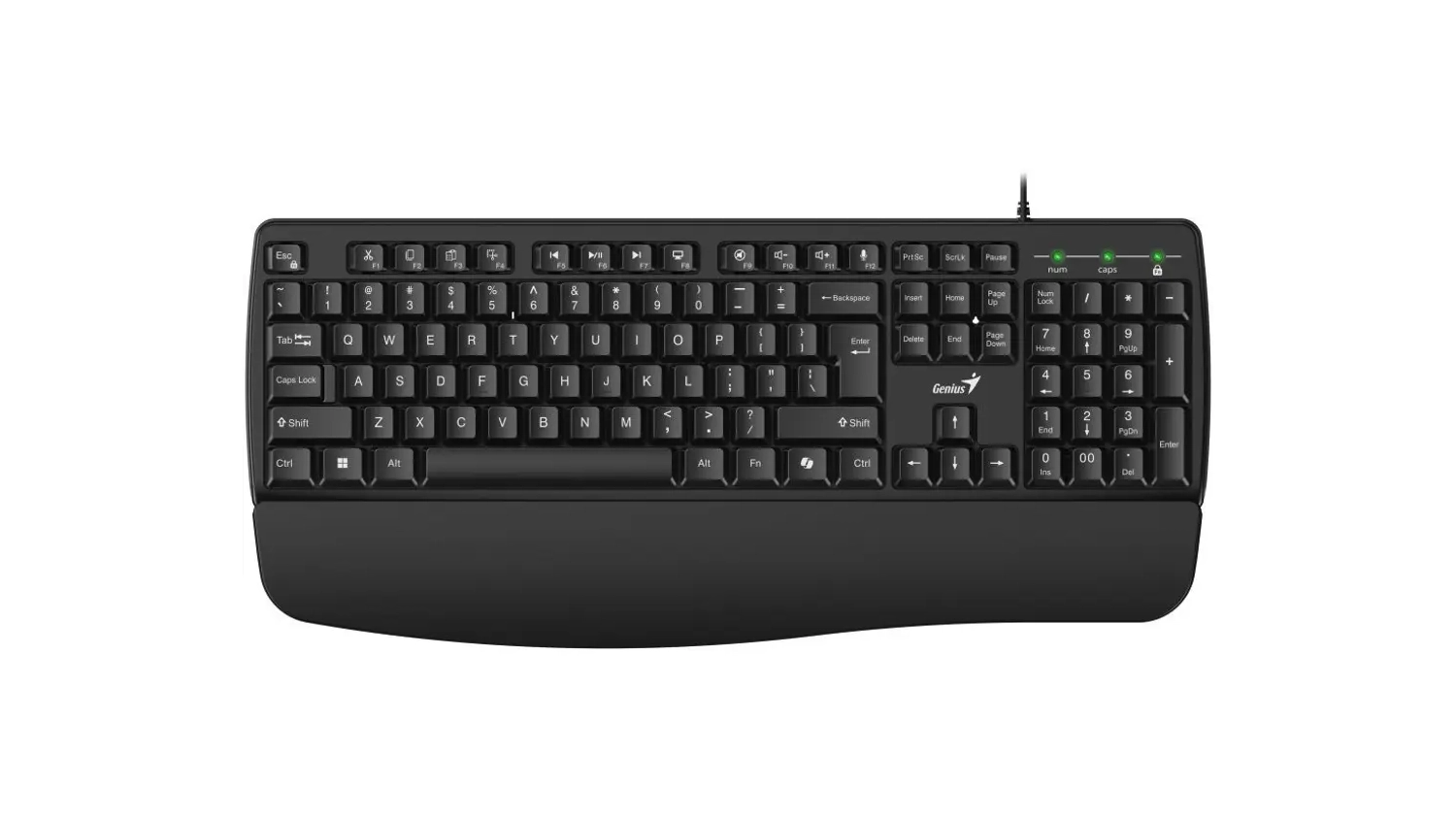 Klávesnice Genius KB-123 černá – horní pohled