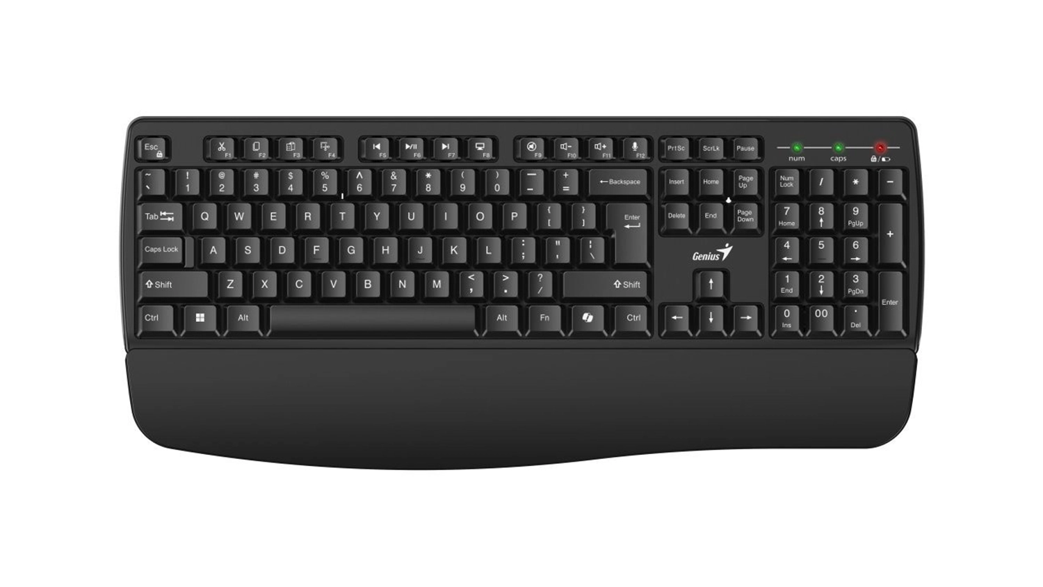 Bezdrátová klávesnice Genius KB-7123 černá – horní pohled