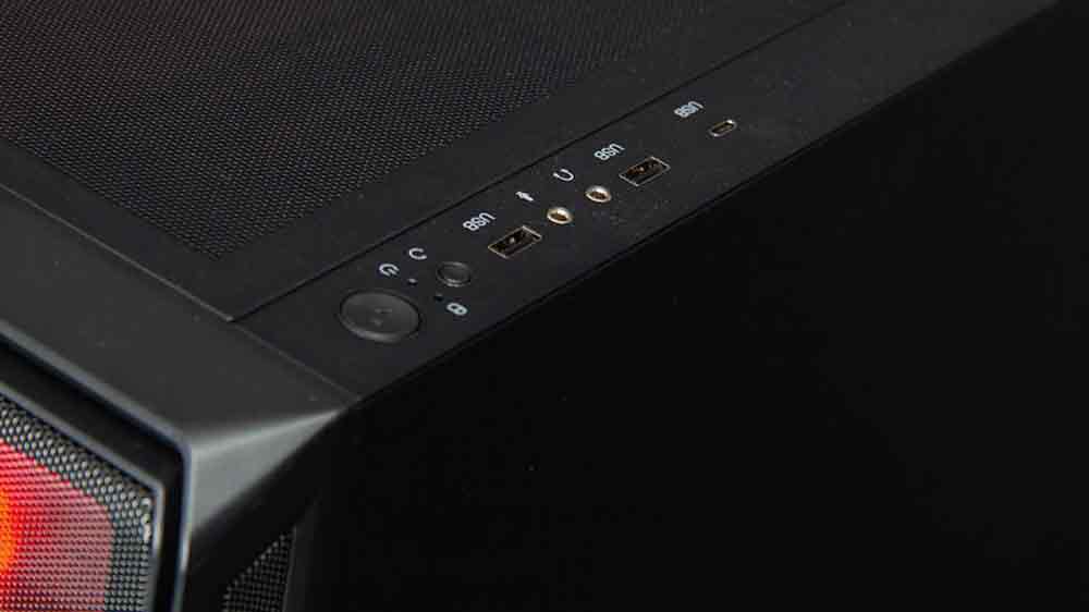 Porty na přední straně skříně počítače HAL 3000 Alfa Gamer XT_04