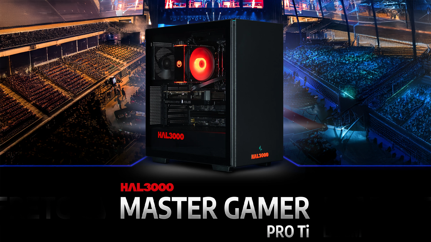 Hern&iacute; poč&iacute;tač Hal3000 Master Gamer Pro s ar&eacute;nou v pozad&iacute;