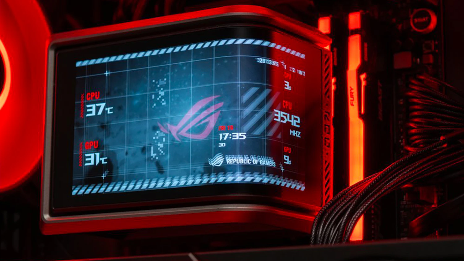 Obrazovka chladiče ASUS ROG Ryuo IV SLC 360 ARGB