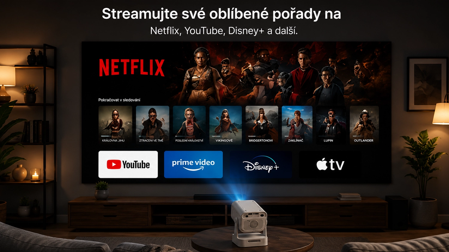 Projektor Helmer SP 700 premietajúci streamovacie platformy