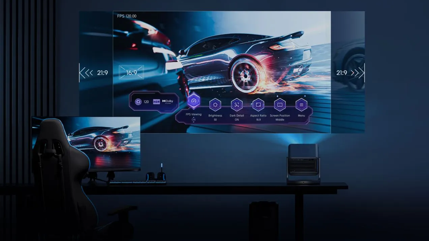 Herní režim projektoru Hisense C2 Ultra