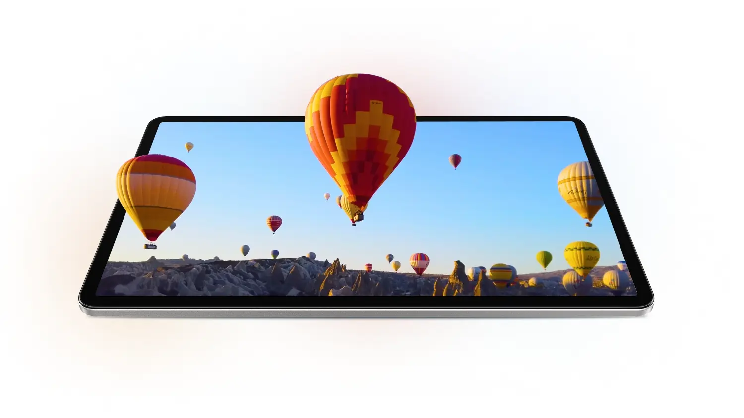 Tablet HONOR Pad X9a se zapnutou obrazovku a vizualizací živého obrazu
