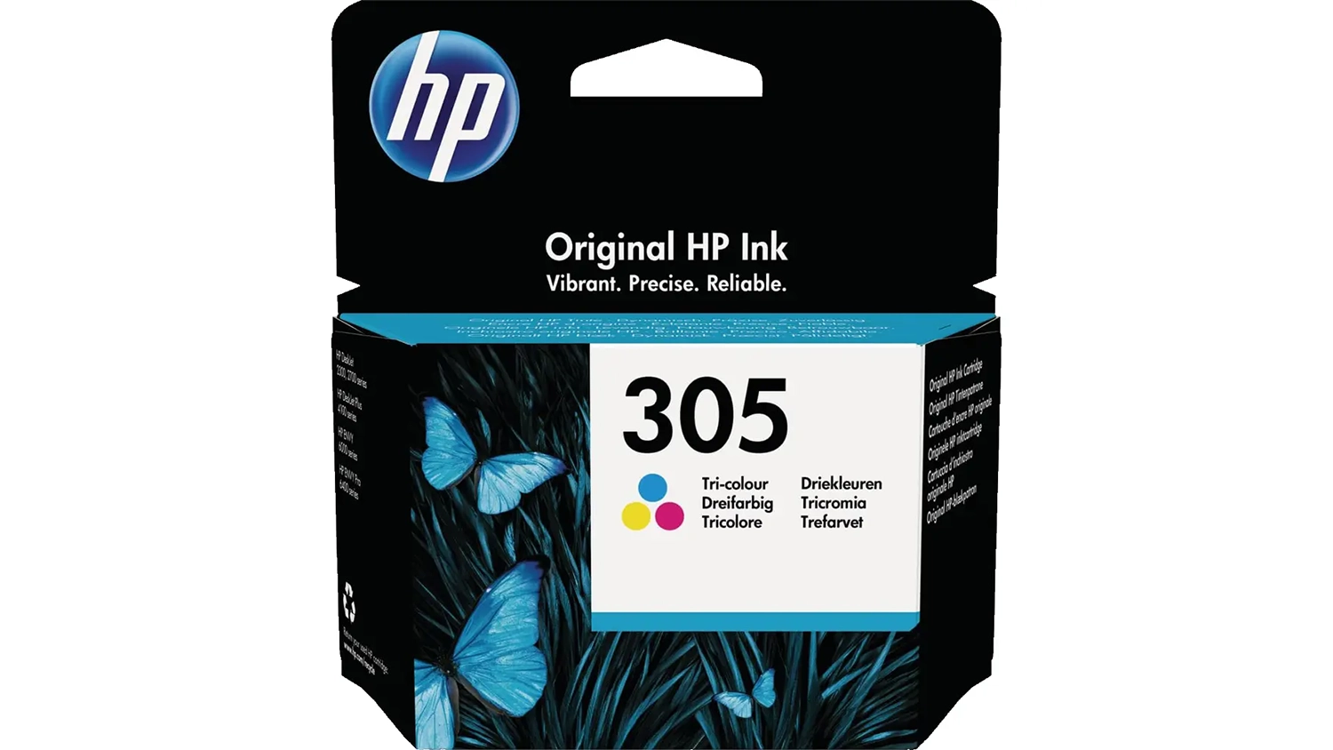 Origin&aacute;lna atramentov&aacute; n&aacute;plň HP 305 3YM60AE tri-color na bielom pozad&iacute;
