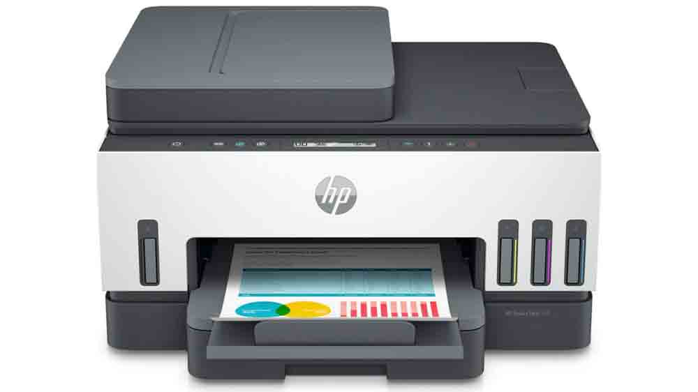 Inkoustová tiskárna HP Smart Tank 750 All-in-One s vytisknutými dokumenty_04